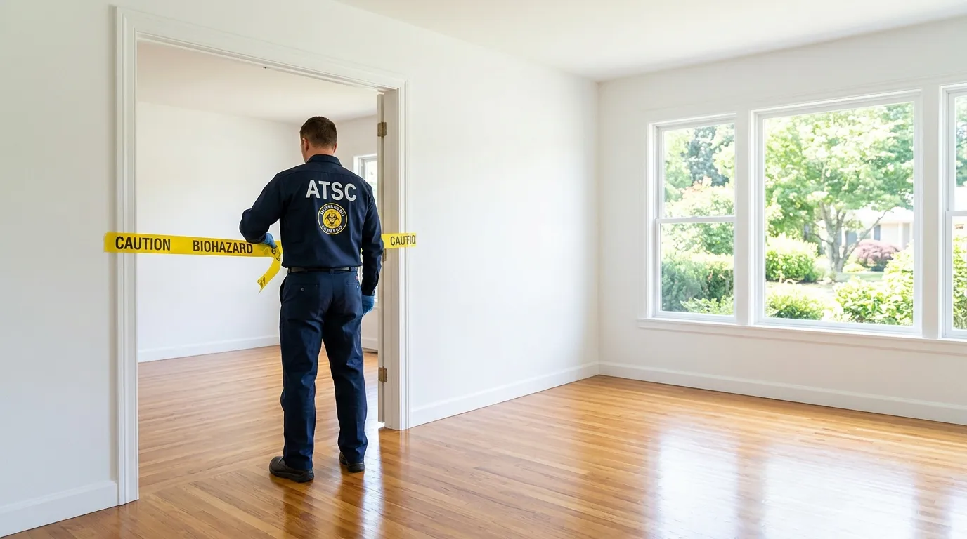 Certified biohazard cleanup crew performing Trauma Scene Cleanup in Waterford